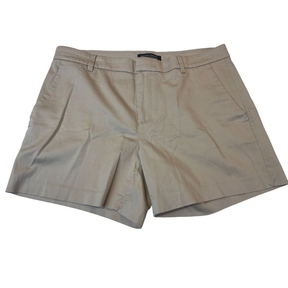 Banana Republic Womens The Avalon Shorts Mid Rise Stretch Flat Front Beige SZ 8 - Picture 1 of 10